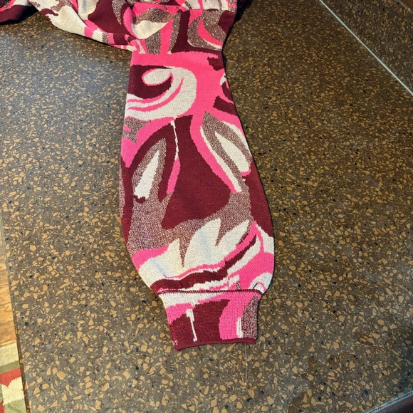 Boston Proper Merino Wool Jacquard Pink Sweater Size Small - Picture 5 of 7